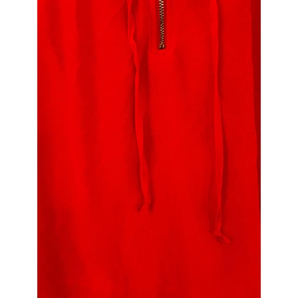 Michael Kors Blouse Top Coral Long Sleeve front zipper Sz M - Picture 4 of 8